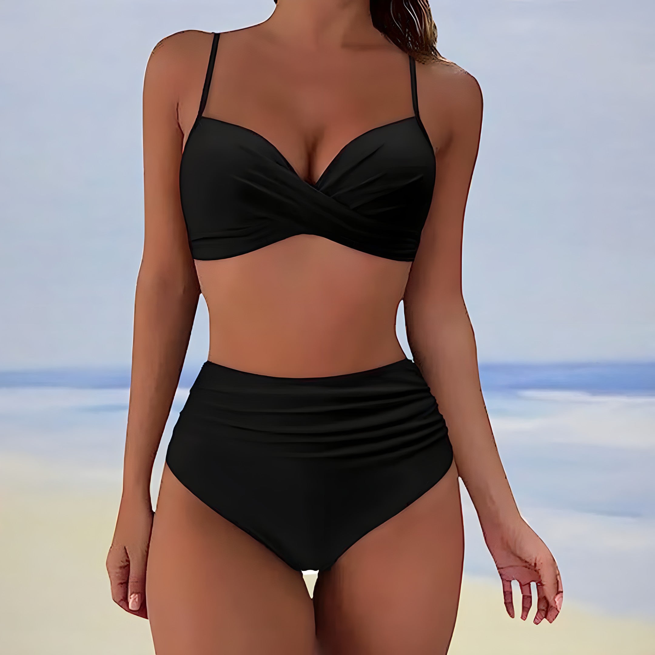 Set bikini da donna Sigrun - Costume da bagno a vita alta con spalline regolabili e vestibilità aderente