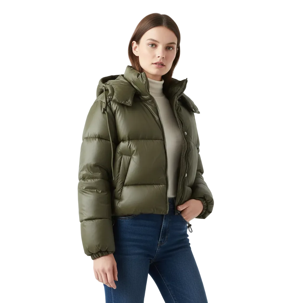 Alexa Kurtka Pikowana z Kapturem Damska – Minimalistyczny Krój i Wszechstronne Ciepło