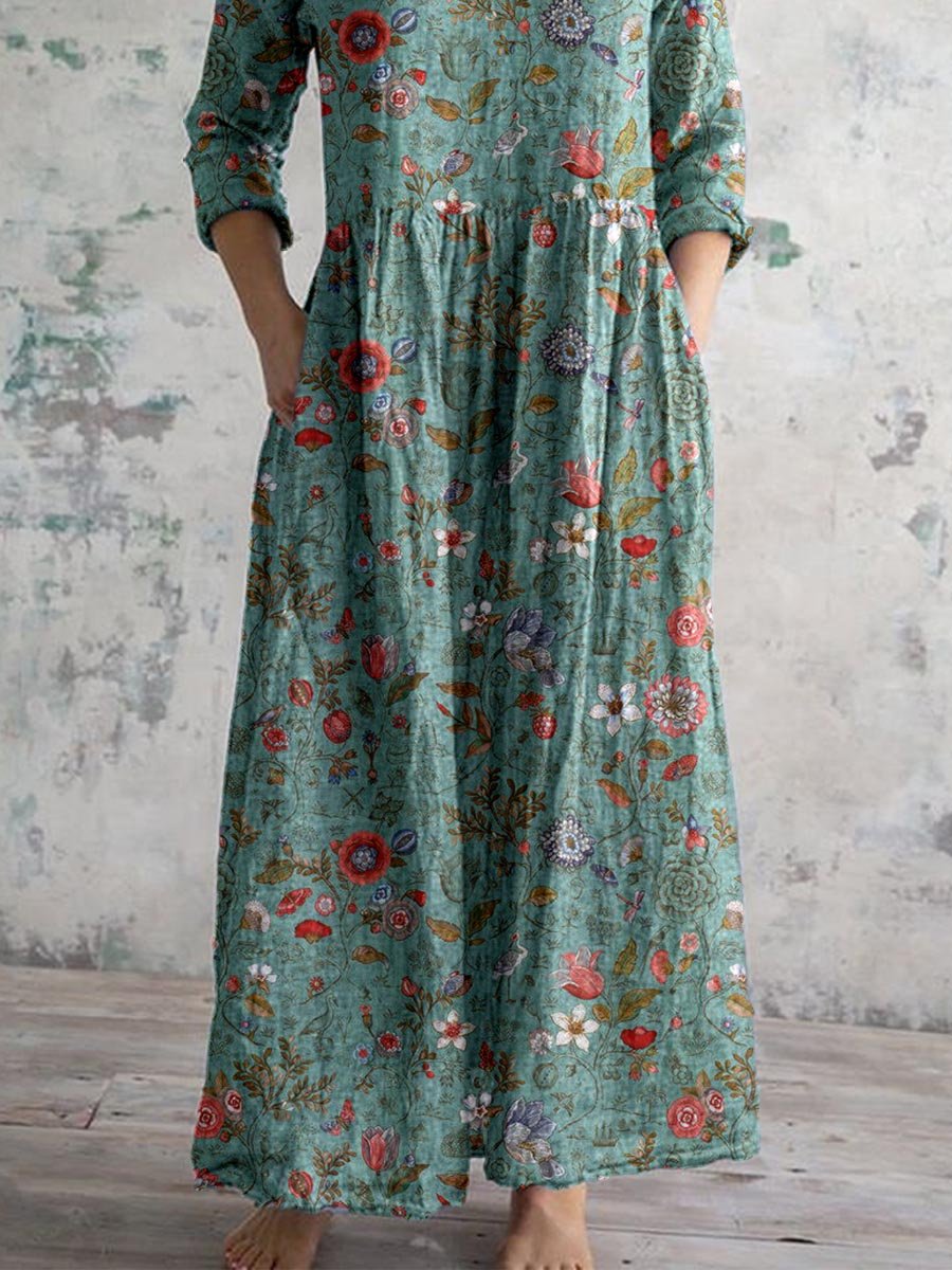 Abito estivo da donna Calista - Abito floreale con scollo a V e vestibilità fluida per un look elegante