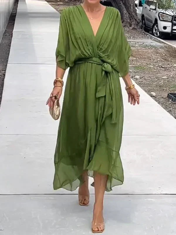 Abigail Robe Femme – Robe Élégante et Polyvalente avec Détails Chic pour le Travail & le Week-End