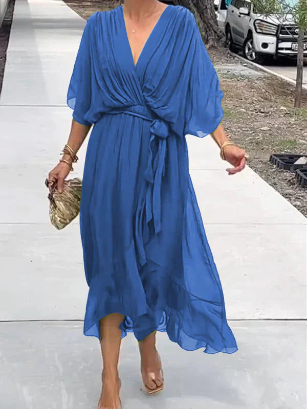 Abigail Robe Femme – Robe Élégante et Polyvalente avec Détails Chic pour le Travail & le Week-End