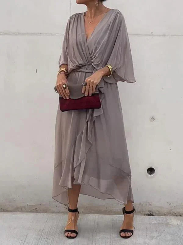 Abigail Robe Femme – Robe Élégante et Polyvalente avec Détails Chic pour le Travail & le Week-End