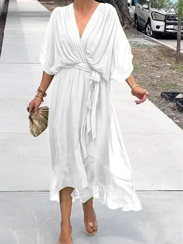 Abigail Robe Femme – Robe Élégante et Polyvalente avec Détails Chic pour le Travail & le Week-End