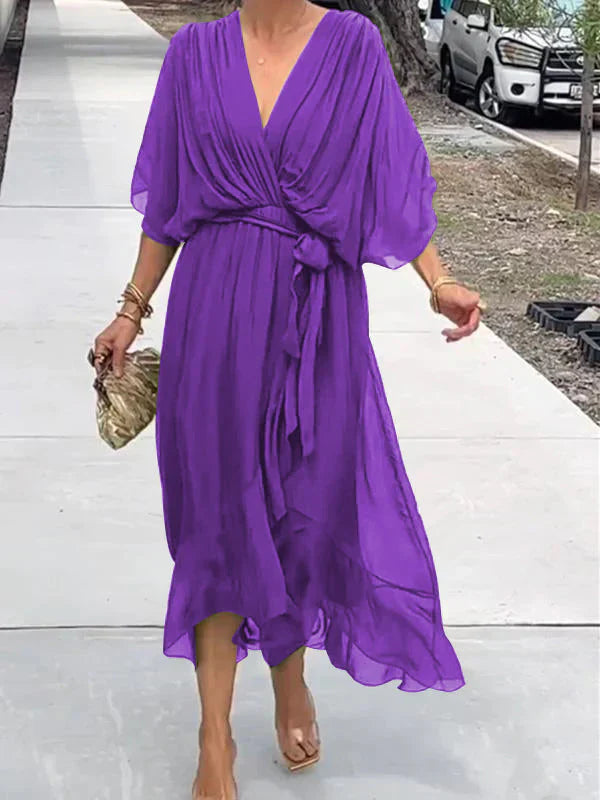 Abigail Robe Femme – Robe Élégante et Polyvalente avec Détails Chic pour le Travail & le Week-End