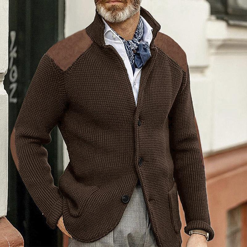 Edward Blazer Homme Vintage – Col Montant Élégant, Manches Longues & Style Intemporel
