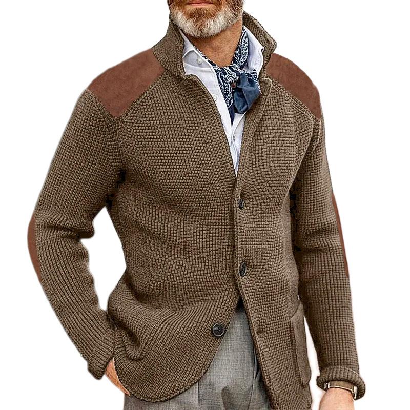 Edward Blazer Homme Vintage – Col Montant Élégant, Manches Longues & Style Intemporel
