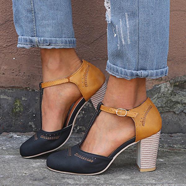 Sandali da donna Morgiane – Eleganti sandali chiusi con tacco a blocco e cinturino regolabile alla caviglia
