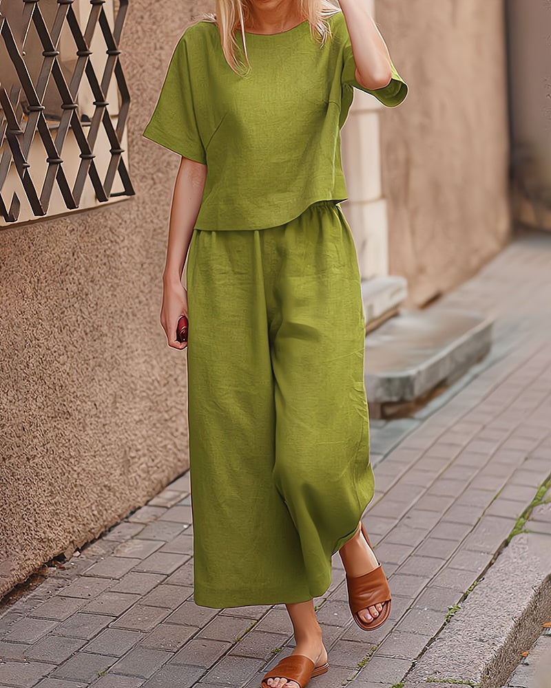 Completo da donna Fiore - Completo estivo leggero ed elegante da 2 pezzi per un'estate casual