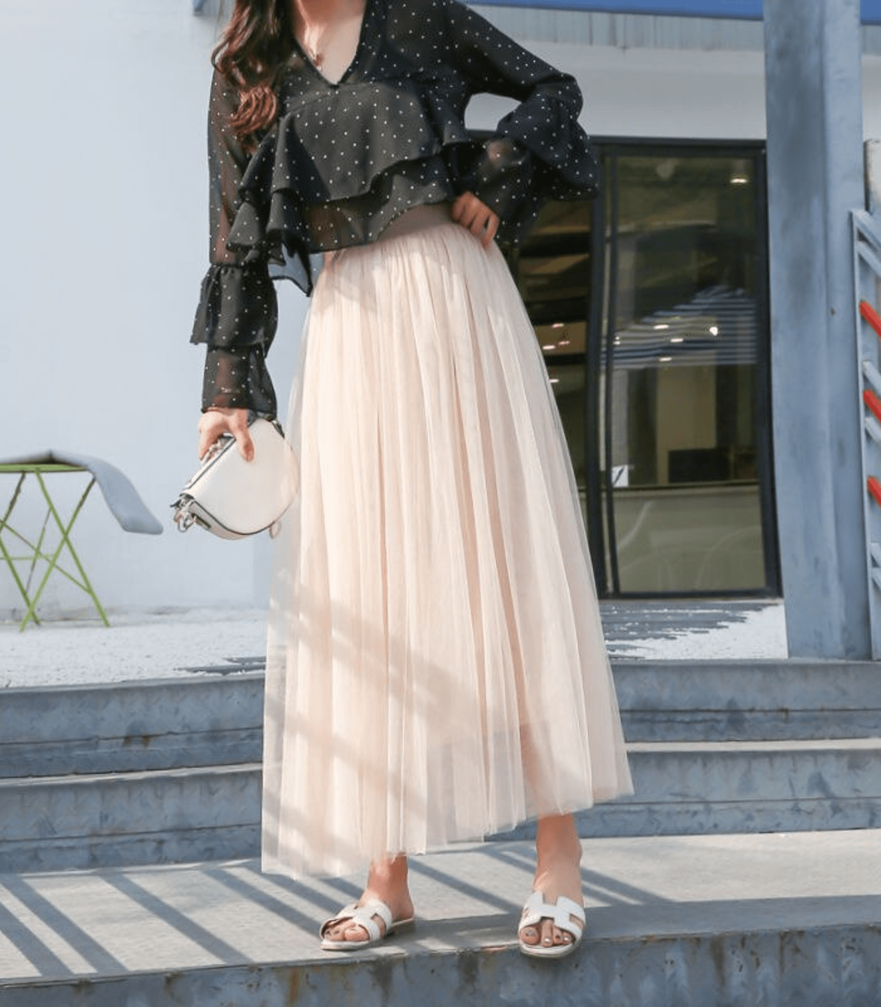 Gonna in tulle da donna Shandria - Gonna midi leggera in tulle e poliestere, taglio elegante e fluido