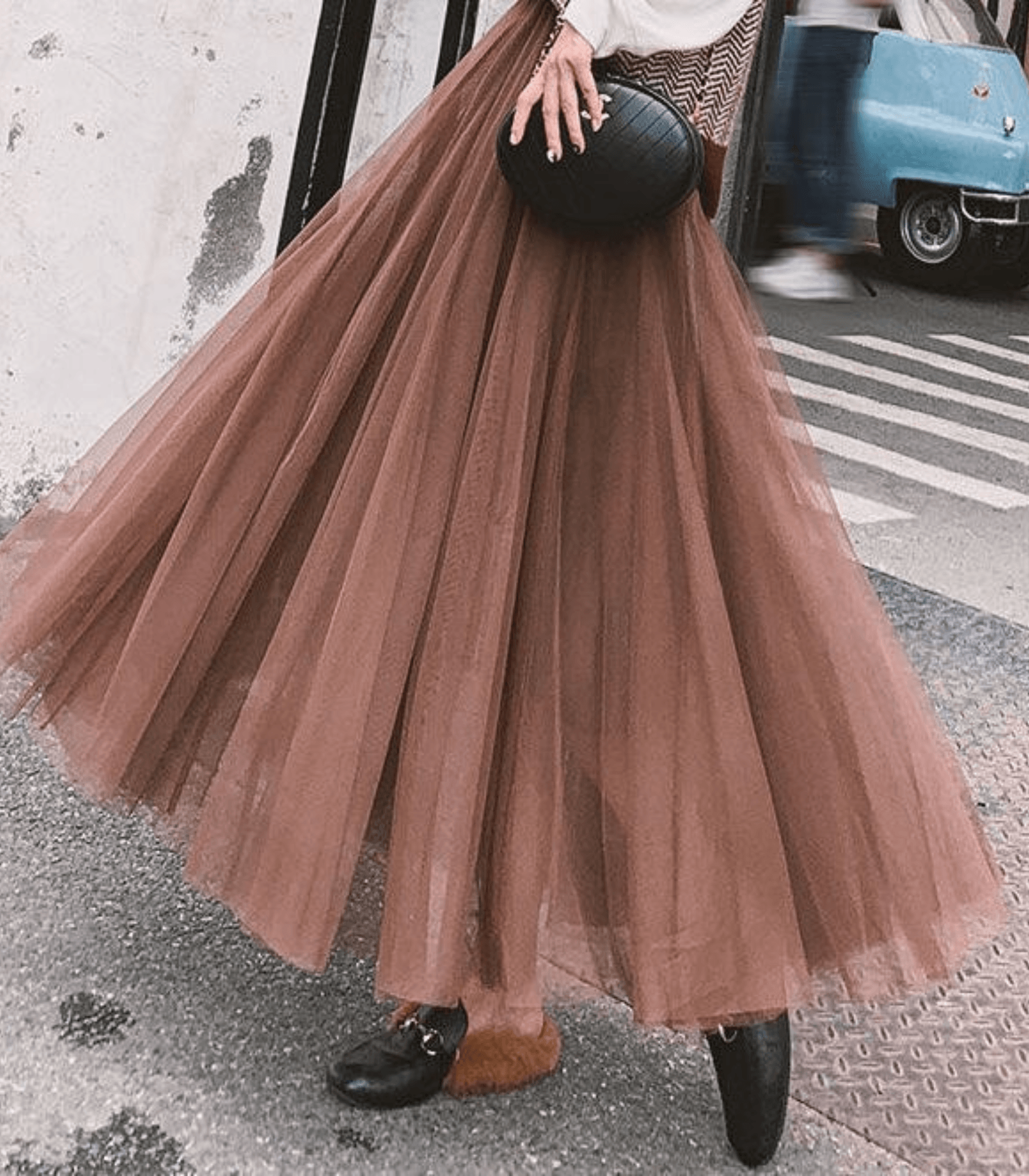 Gonna in tulle da donna Shandria - Gonna midi leggera in tulle e poliestere, taglio elegante e fluido