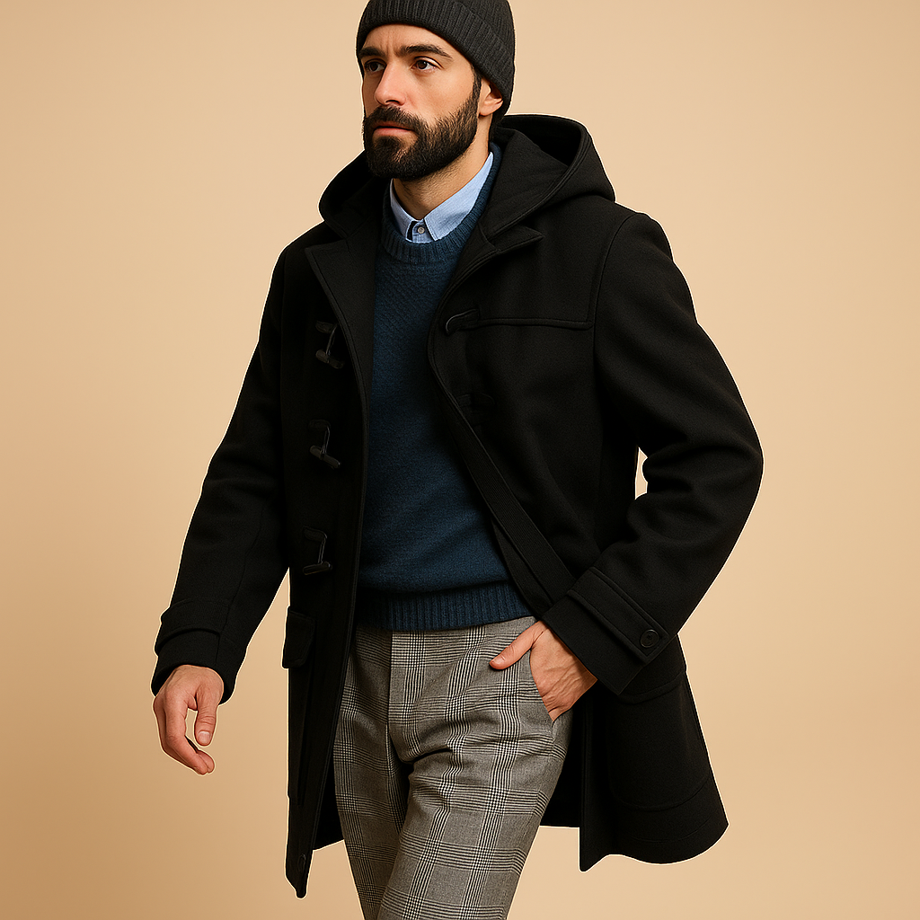 Seth Manteau Long Homme – Coupe Allongée Élégante avec Fermeture Frontale & Poches Latérales
