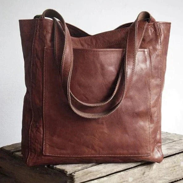 Noelle Sac Cabas Femme – Grand Sac à Main en Cuir Véritable avec Compartiments & Anses Longues