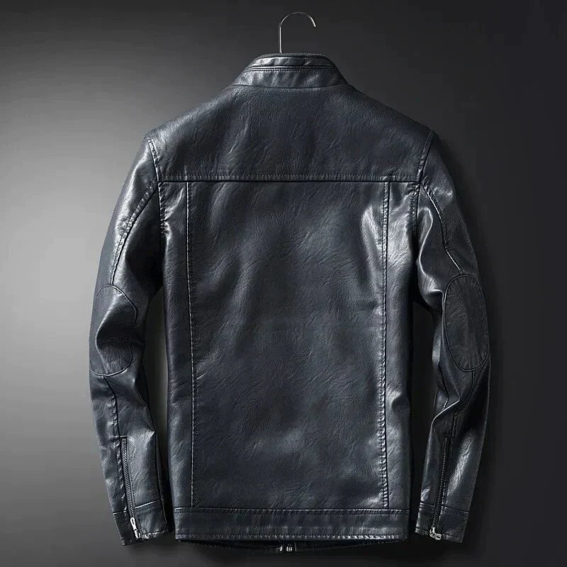 Fred Veste Homme en Cuir – Coupe Régulière, Multiples Poches & Style Intemporel Élégant