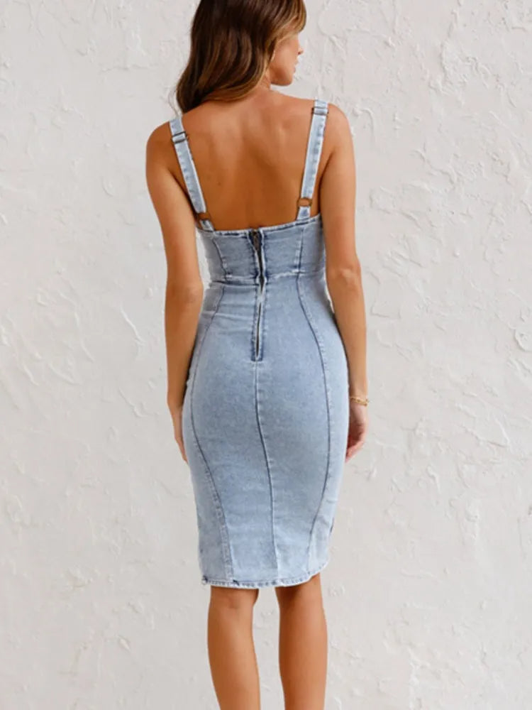 Abito in denim da donna Nevaeh - Spalline regolabili, look casual ed elegante, comfort personalizzato