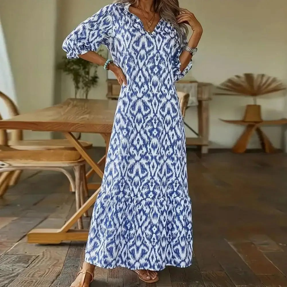 Robe Longue Femme Sarah – Robe d’Été Légère en Coton Mélangé avec Coupe Élégante & Confort