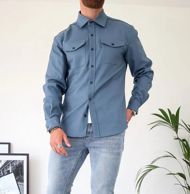 Giacca in pelle da uomo William con bottoni: stile senza tempo, resistente ed elegante