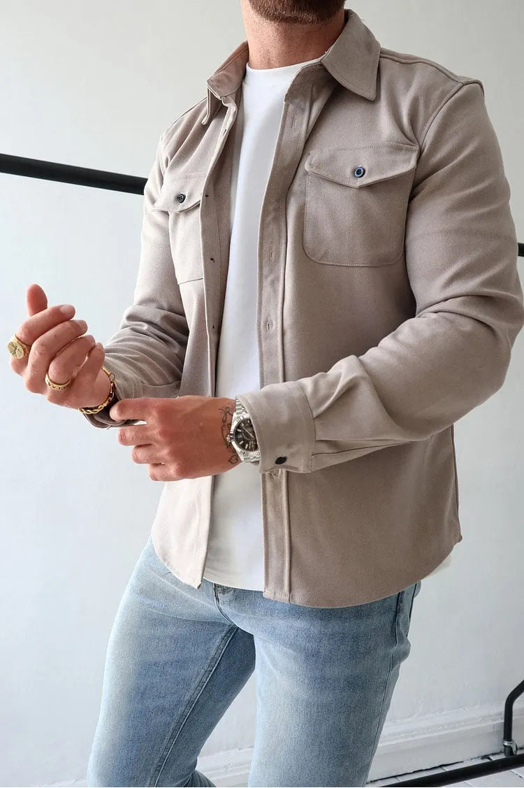 Giacca in pelle da uomo William con bottoni: stile senza tempo, resistente ed elegante