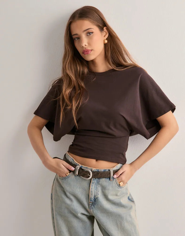 T-shirt da donna Isabelle – T-shirt elegante con maniche svasate e vestibilità aderente