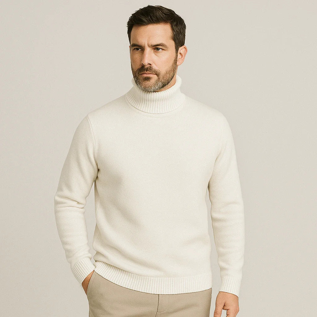 Kian Pull Homme à Col Roulé – Élégant, Chaud & Confortable en Cachemire Laine Mélangée