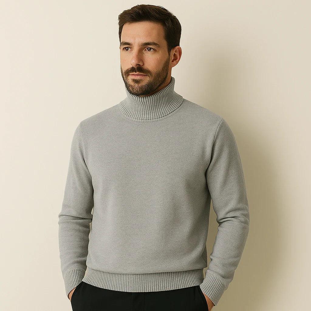 Kian Pull Homme à Col Roulé – Élégant, Chaud & Confortable en Cachemire Laine Mélangée