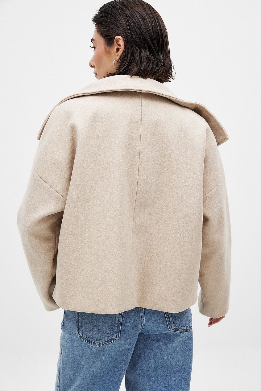 Zhane Manteau Femme en Laine Mélangée – Veste Oversize Croisée Chaude avec Coupe Structurée Élégante