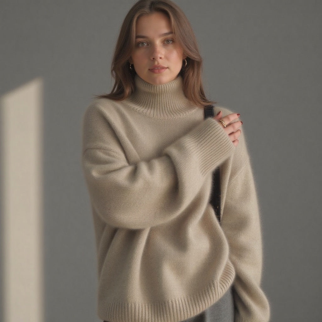 Maglione a collo alto oversize in cashmere da donna Sydney: morbido, caldo ed elegante