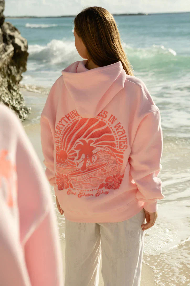 Felpa oversize con cappuccio Ethan: comoda felpa con stampa surf e vestibilità ampia