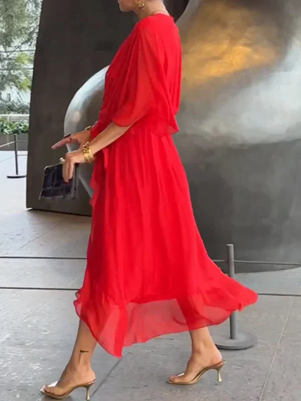 Abigail Robe Femme – Robe Élégante et Polyvalente avec Détails Chic pour le Travail & le Week-End