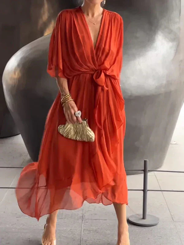 Abigail Robe Femme – Robe Élégante et Polyvalente avec Détails Chic pour le Travail & le Week-End