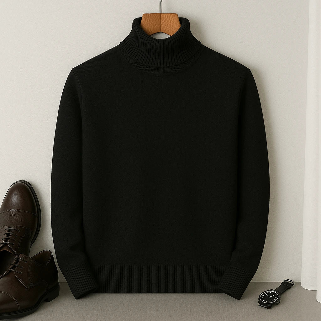 Kian Pull Homme à Col Roulé – Élégant, Chaud & Confortable en Cachemire Laine Mélangée