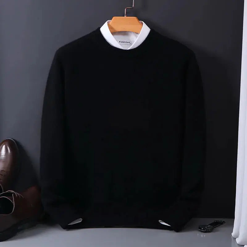 Richard Pull Homme Col Rond – Bleu Ciel Élégant & Confortable en Cachemire Laine Mélangée