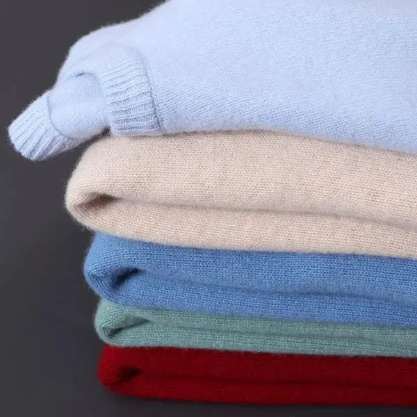 Daniel Pull Homme Col Rond – Bleu Ciel, Confort Doux & Élégant en Cachemire Laine Mélangée