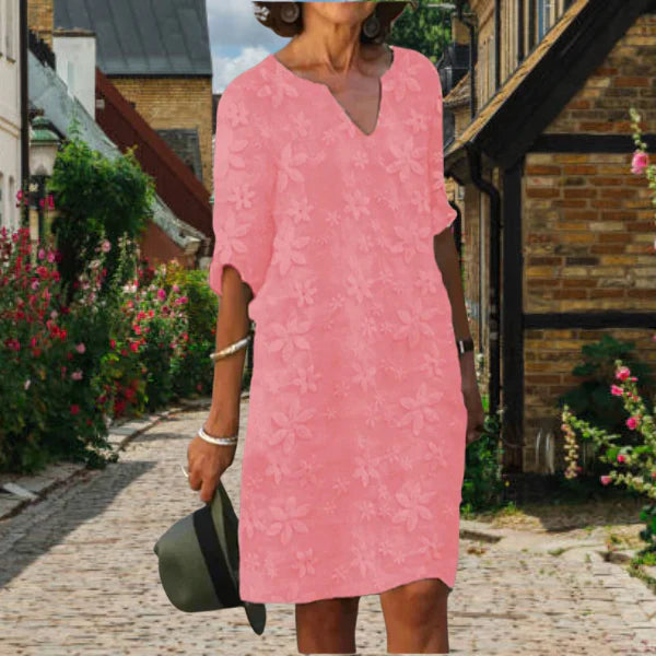 Abito da donna Maggie - Elegante abito estivo con scollo a V e vestibilità fluida per le giornate di sole