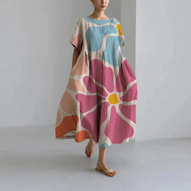Abito da donna Zara: elegante stampa floreale, traspirante e confortevole, vestibilità comoda