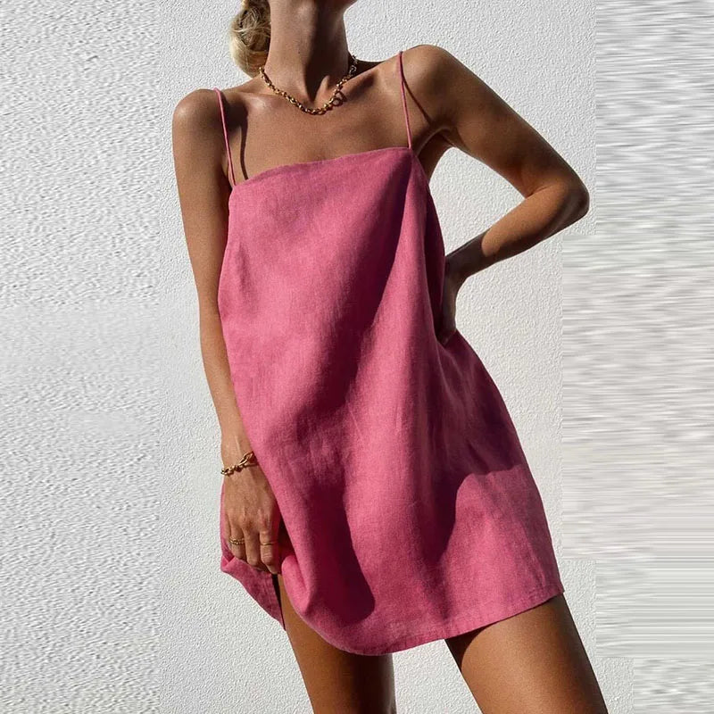 Liviana Elegant Slip Dress – Abito lungo e fluido in raso da donna con spalline sottili