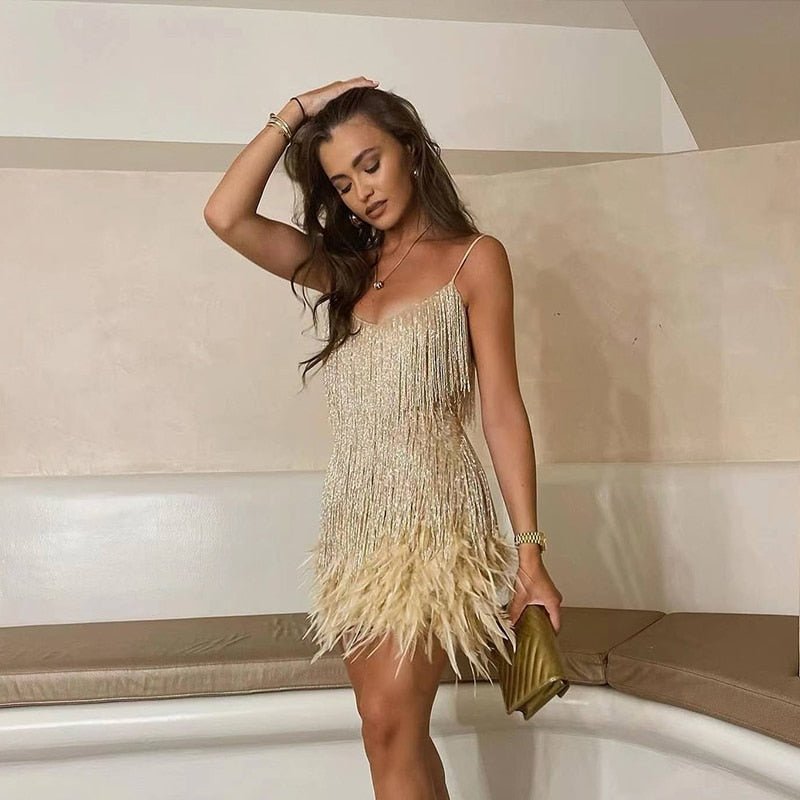Abito da cocktail da donna Samantha - Abito aderente con paillettes e taglio elegante per le occasioni speciali