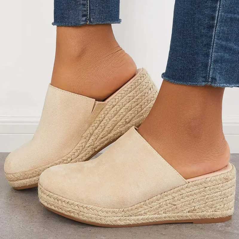 Mules con zeppa da donna Mika – Blu navy, stile espadrillas chic e comfort ottimale