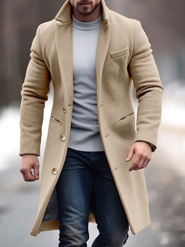 Cappotto invernale da uomo Robert - Cappotto lungo ed elegante con pratiche tasche, bottoni e vestibilità slim