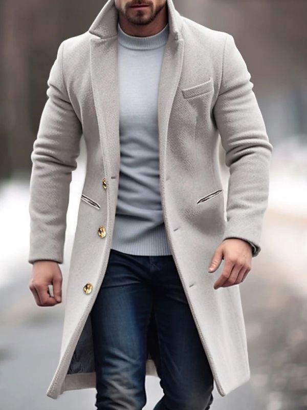 Cappotto invernale da uomo Robert - Cappotto lungo ed elegante con pratiche tasche, bottoni e vestibilità slim