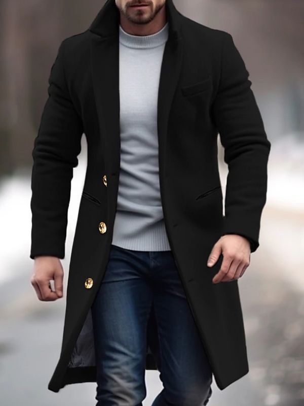 Cappotto invernale da uomo Robert - Cappotto lungo ed elegante con pratiche tasche, bottoni e vestibilità slim