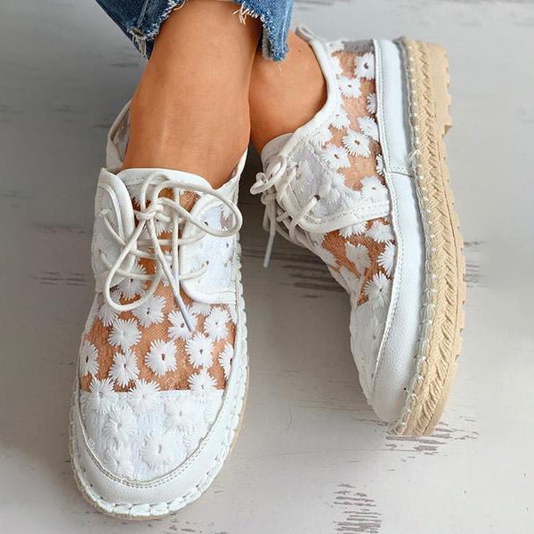 Scarpe da donna Stephanie - Mocassini comodi con ricami floreali e suola robusta