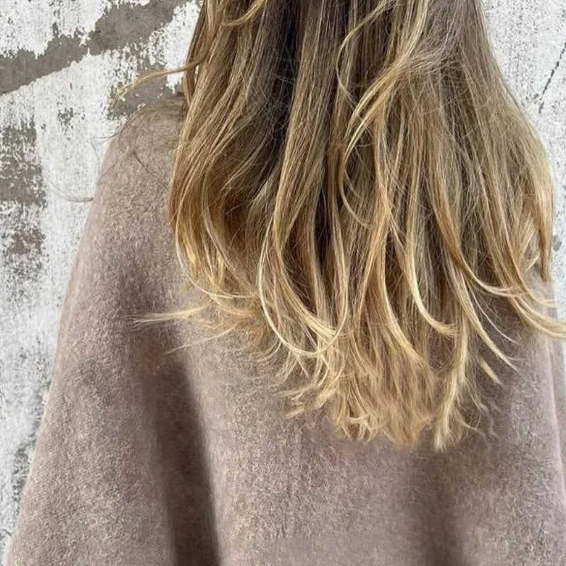 Isabella Manteau Femme – Court, Chic en Cachemire Mélangé avec Boutons-Pression Élégants