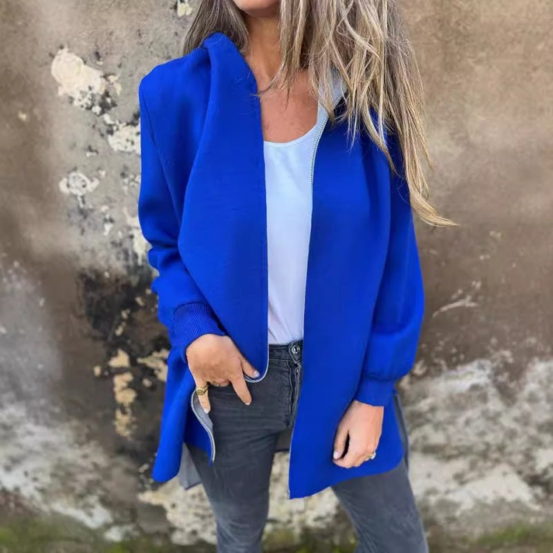 Juliana Veste de Printemps pour Femme – Manteau Léger Minimaliste avec Fermeture Éclair & Coupe Confortable pour le Quotidien