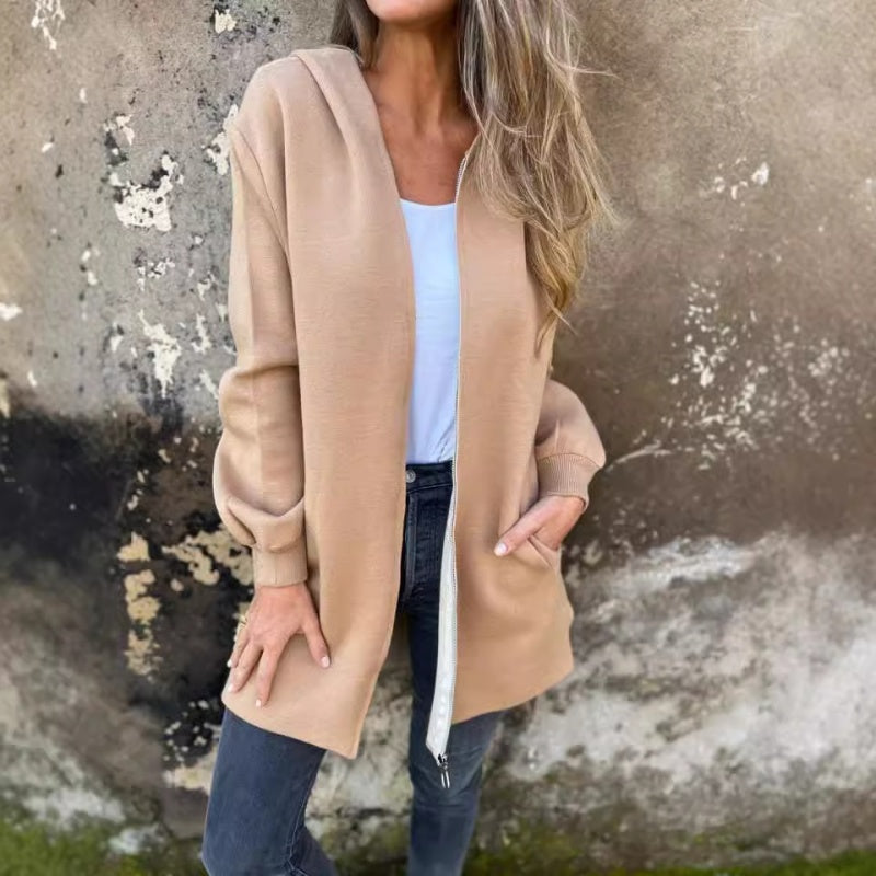 Juliana Veste de Printemps pour Femme – Manteau Léger Minimaliste avec Fermeture Éclair & Coupe Confortable pour le Quotidien