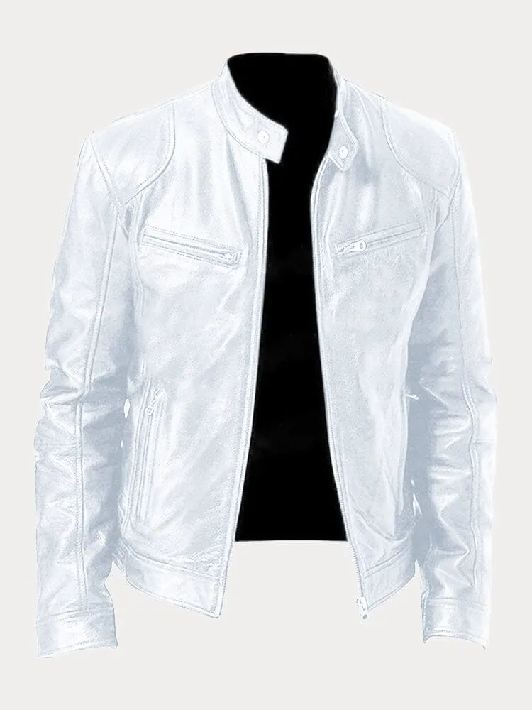 Dave Veste Biker Homme – Cuir PU Tendance avec Coupe Classique & Doublure Douce en Coton