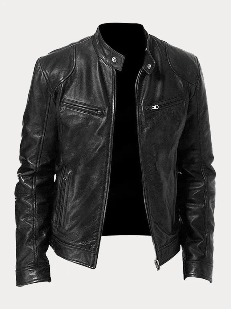 Dave Veste Biker Homme – Cuir PU Tendance avec Coupe Classique & Doublure Douce en Coton