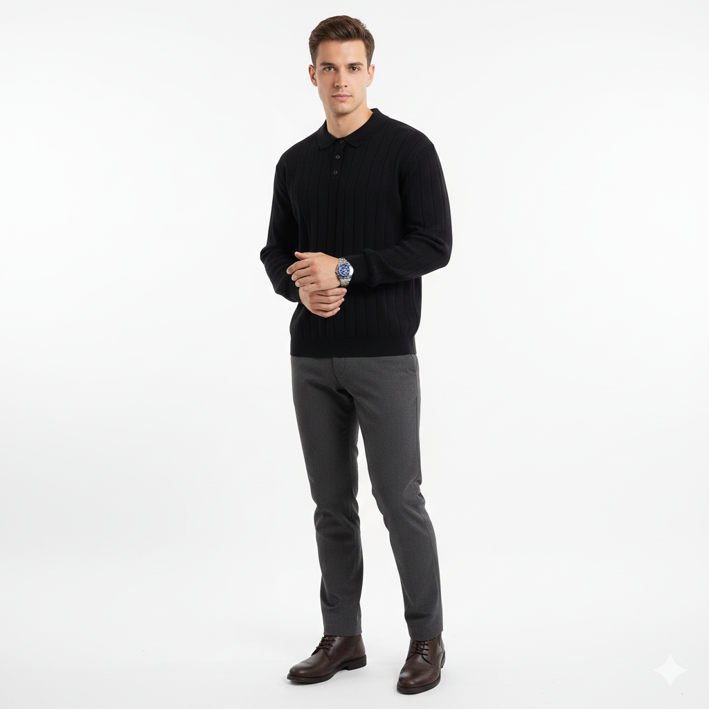 Marco pánske vlnené merino polo s kapucňou – priedušná pletenina a ležérny štýl