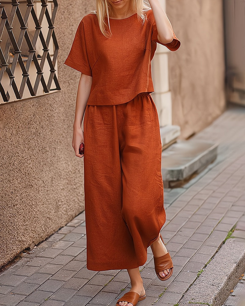 Completo da donna Fiore - Completo estivo leggero ed elegante da 2 pezzi per un'estate casual