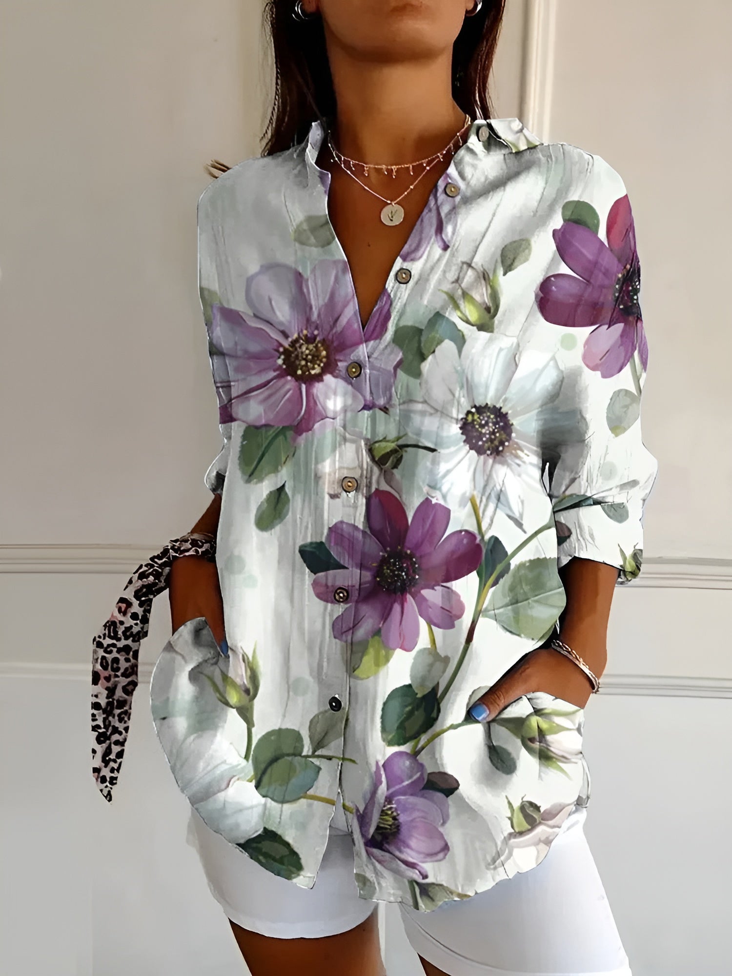 Camicetta da donna Haven Chic - Elegante camicetta a maniche lunghe da indossare tutti i giorni o in ufficio
