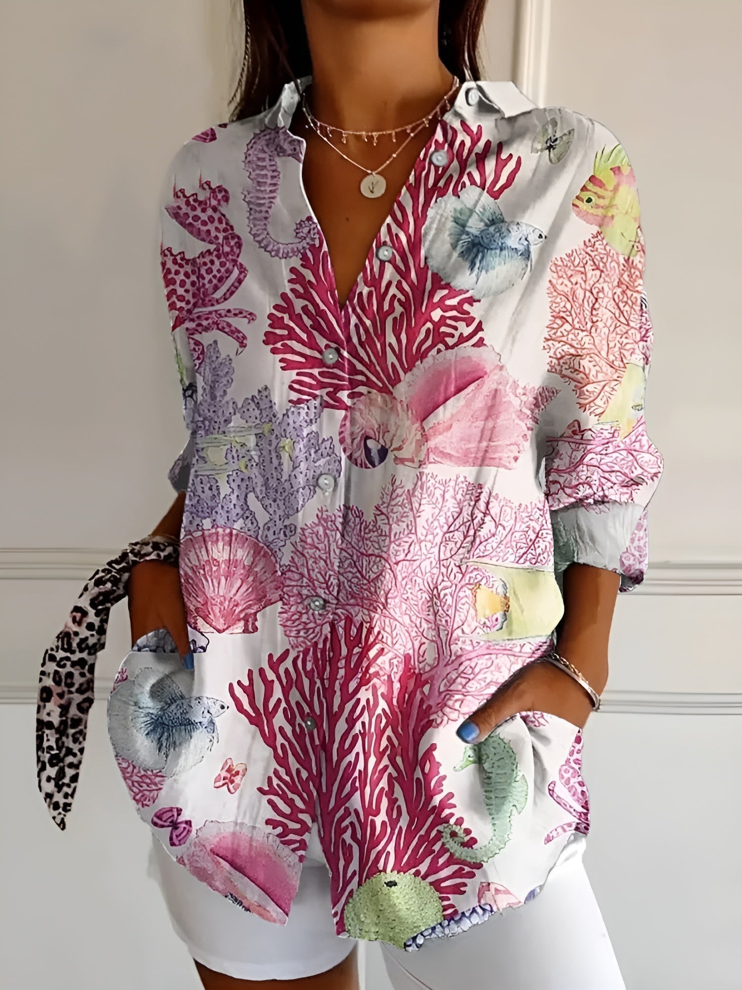 Camicetta da donna Haven Chic - Elegante camicetta a maniche lunghe da indossare tutti i giorni o in ufficio